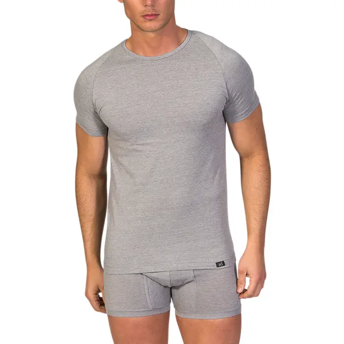 Mutande uomo Zd - Zero Defects Maglietta intima girocollo uomo cotone egiziano Grigio