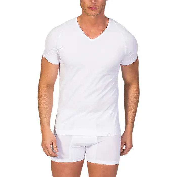 Mutande uomo Zd - Zero Defects Maglietta intima scollo a V uomo cotone egiziano Bianco