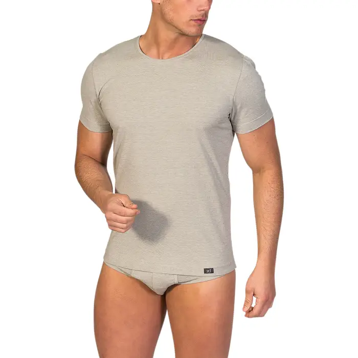 Slip Zd - Zero Defects Maglietta intima manica corta uomo filo di soia Grigio