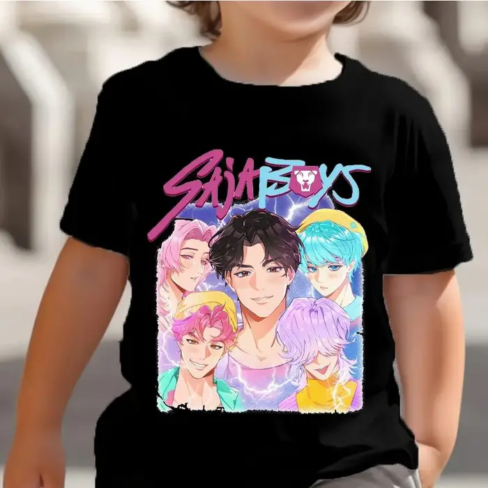zengyanqin02 KPop Cacciatori di Demoni Saja Ragazzi Magliette Bambini Bambina Ragazzo Cartone Animato Manica Corta Top 2025 Maglietta per