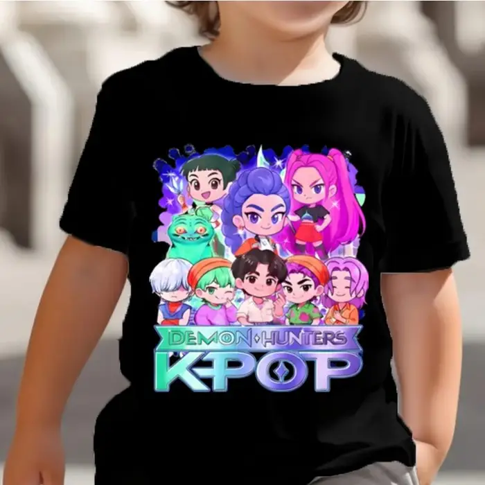 zengyanqin02 KPop Cacciatori di Demoni Saja Ragazzi Magliette Bambini Bambina Ragazzo Cartone Animato Manica Corta Top 2025 Maglietta per miniatura 4