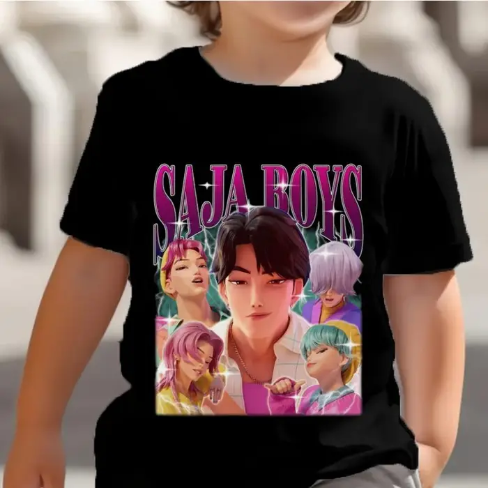 zengyanqin02 KPop Cacciatori di Demoni Saja Ragazzi Magliette Bambini Bambina Ragazzo Cartone Animato Manica Corta Top 2025 Maglietta per