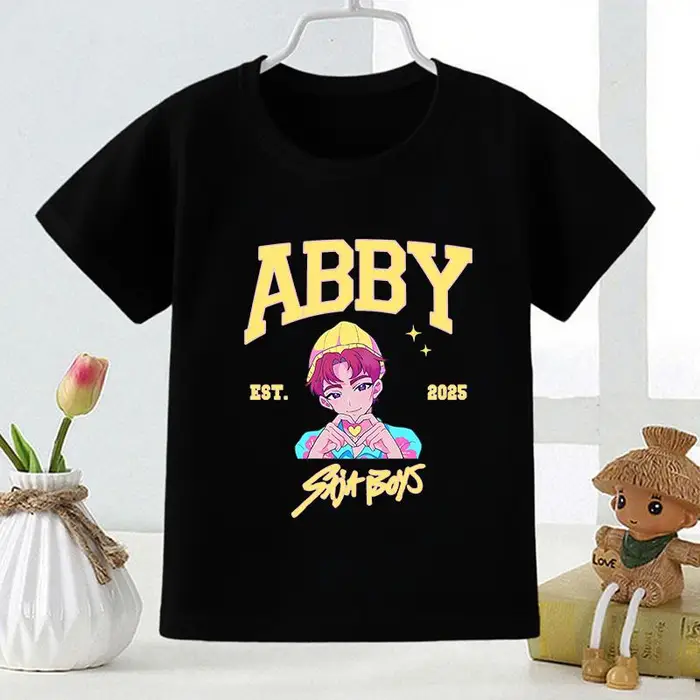 zengyanqin02 Kpop Demon Hunters Saja Stampa Moda Bambini T-shirt Ragazze Top Estivi Vestiti per Neonati Neri Magliette a Manica Corta per