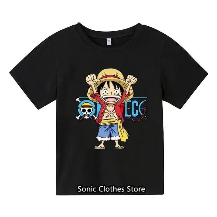 zengyanqin02 Maglietta One Piece Abbigliamento Bambini Bambini Maglietta Puro Cotone Fantasia Cartone Animato Anime Estiva Casual Top