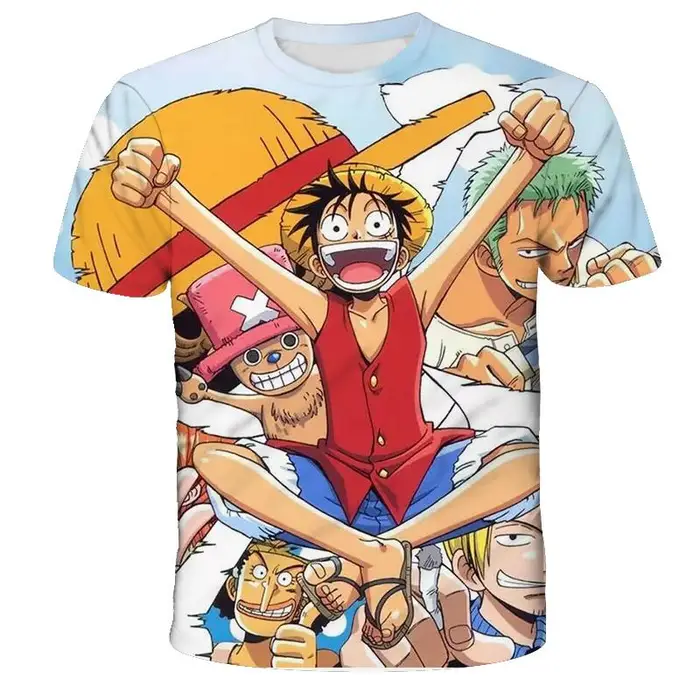 zengyanqin02 T-shirt One Piece Luffy Ragazze Bambini Manica Corta Magliette Stampate Bambini Magliette Magliette Abbigliamento Casual da
