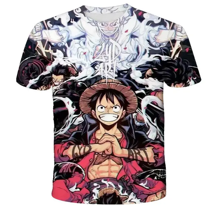 zengyanqin02 T-shirt One Piece Luffy Ragazze Bambini Manica Corta Magliette Stampate Bambini Magliette Magliette Abbigliamento Casual da