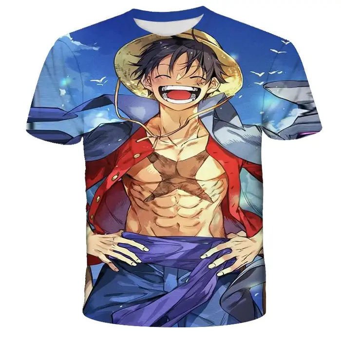 zengyanqin02 T-shirt One Piece Luffy Ragazze Bambini Manica Corta Magliette Stampate Bambini Magliette Magliette Abbigliamento Casual da