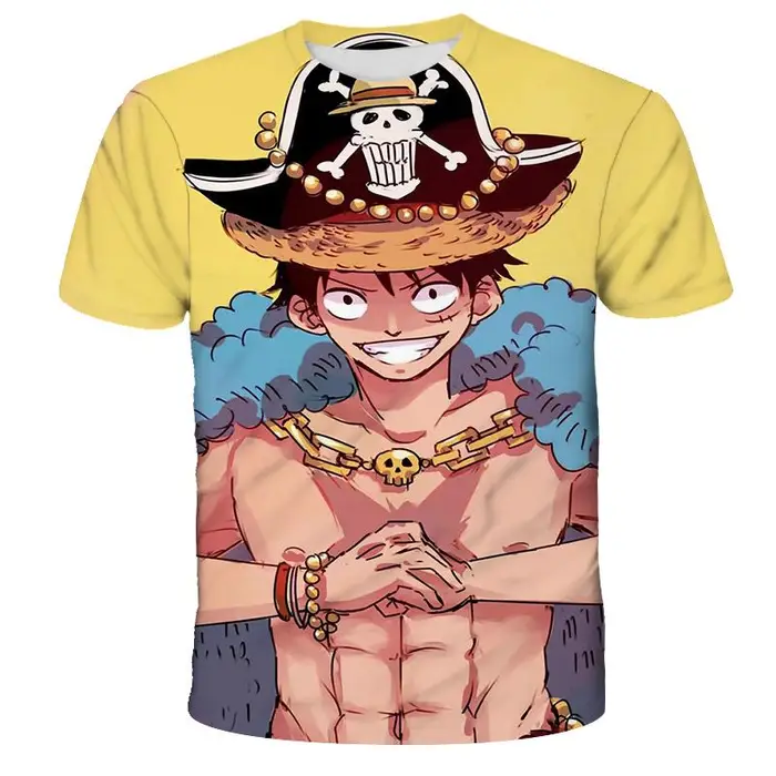 zengyanqin02 T-shirt One Piece Luffy Ragazze Bambini Manica Corta Magliette Stampate Bambini Magliette Magliette Abbigliamento Casual da