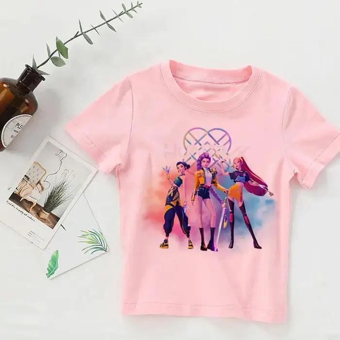 zengyanqin02 Vestiti per Bambino Bambina KPop Demon Hunters 2025 Regalo per Fan del Film Maglietta Estiva Top Stampa Cartone Animato