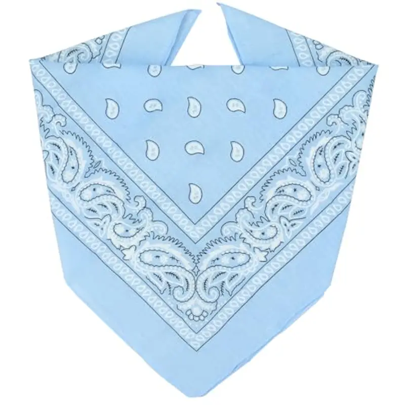 ZENO Bandana Azzurro – 100% Cotone & Fibre Naturali – Foulard Azzurro Senza Poliestere – Alta Qualità, Morbida