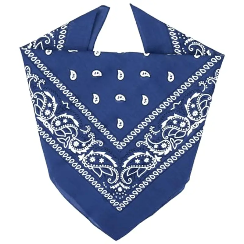 ZENO Bandana Blu Reale – 100% Cotone & Fibre Naturali – Foulard Blu Reale Senza Poliestere – Alta Qualità, Morbida