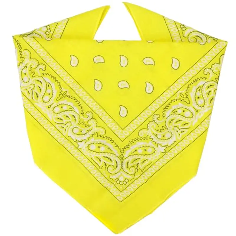 ZENO Bandana Giallo – 100% Cotone & Fibre Naturali – Foulard Giallo Senza Poliestere – Alta Qualità, Morbida