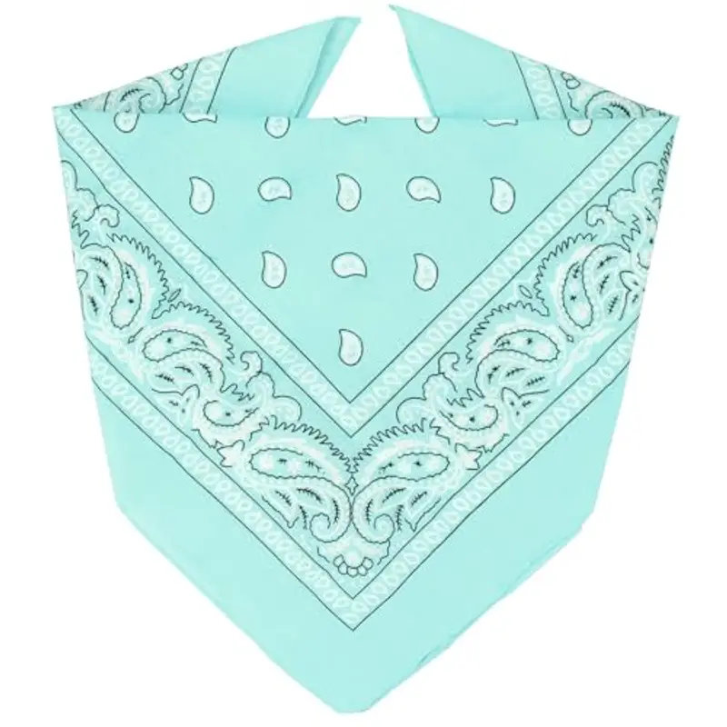 ZENO Bandana Verde Chiaro – 100% Cotone & Fibre Naturali – Foulard Verde Chiaro Senza Poliestere – Alta Qualità