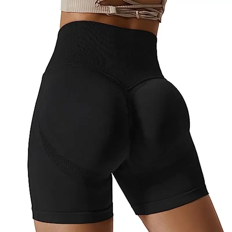 Zhiaek Pantaloncini Palestra Donna Push Up Booty Shorts Sportivi Vita Alta Leggins Corti Collant Estivi Yoga Fitness Allenamento Jogging