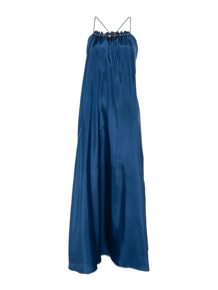 Zimmermann Abito lungo in seta Aster Blu