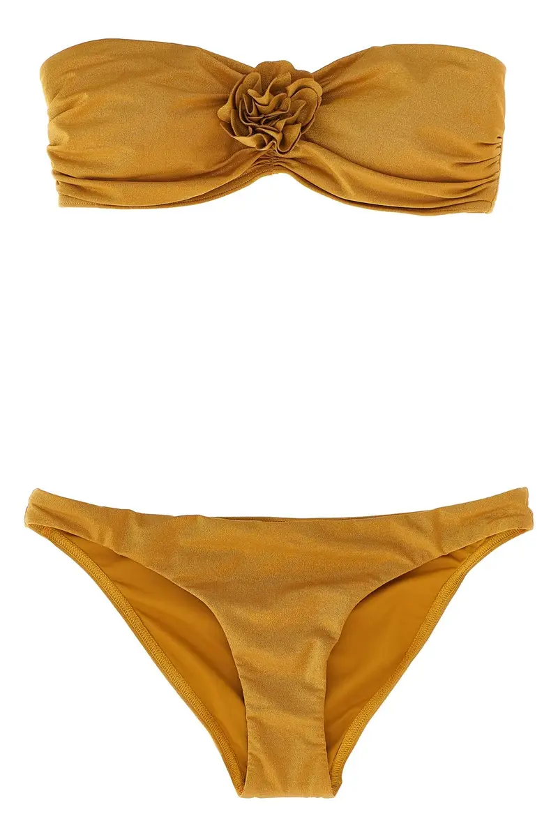 ZIMMERMANN Bikini 'Lucky Bandeau Flower' Beige