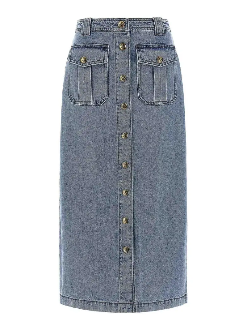 Zimmermann Gonna a tubino in denim Azzurro