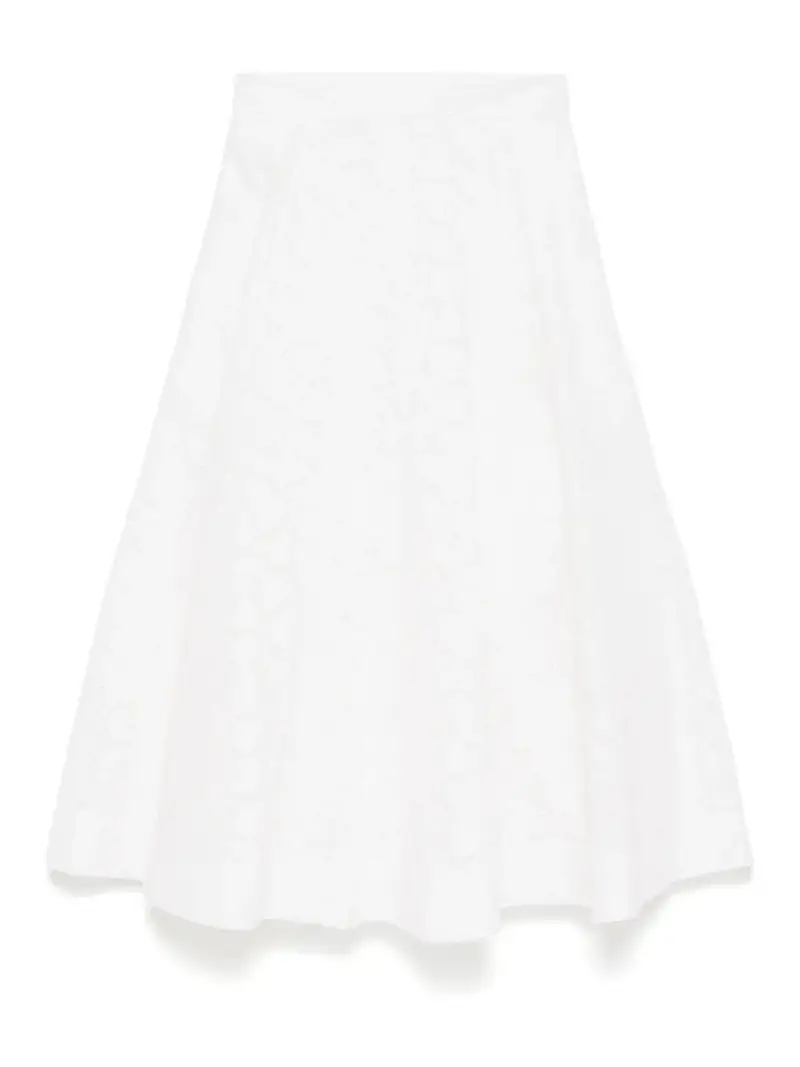 Zimmermann Gonna Midi Ricamo Bianco