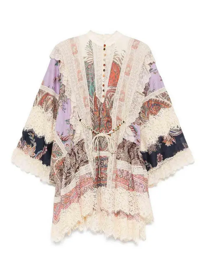Zimmermann Mini abito di cotone stampato Rhiannon Multicolore