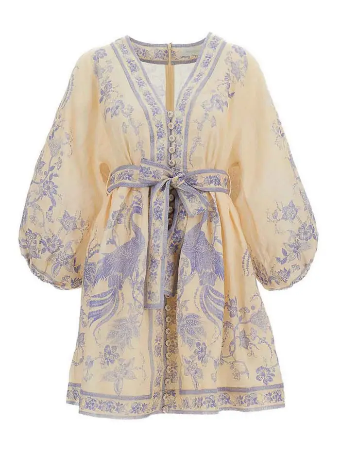 Zimmermann Miniabito in lino Indra Beige