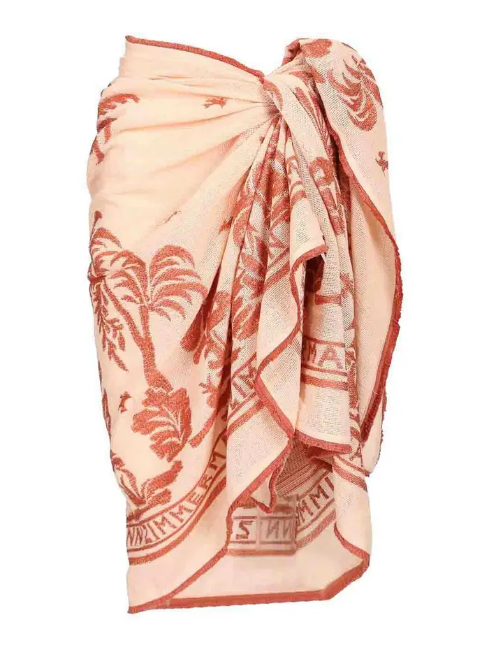 Sarong in cotone rosa cipria