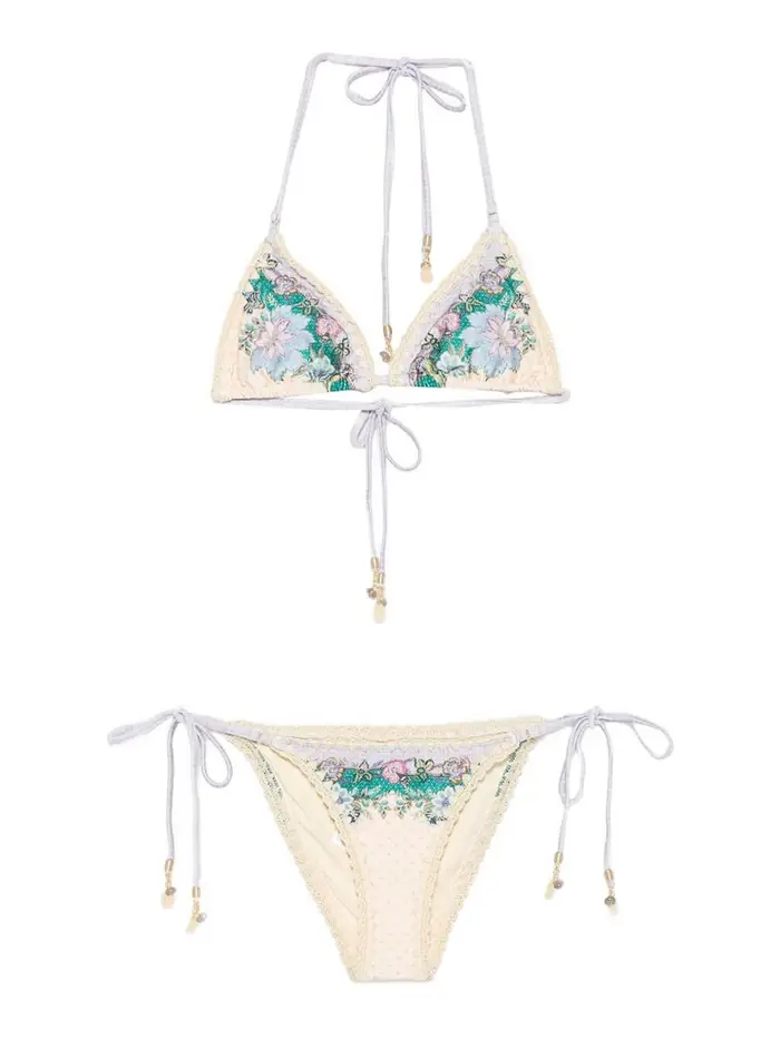 Zimmermann Set bikini a triangolo Indra Crema