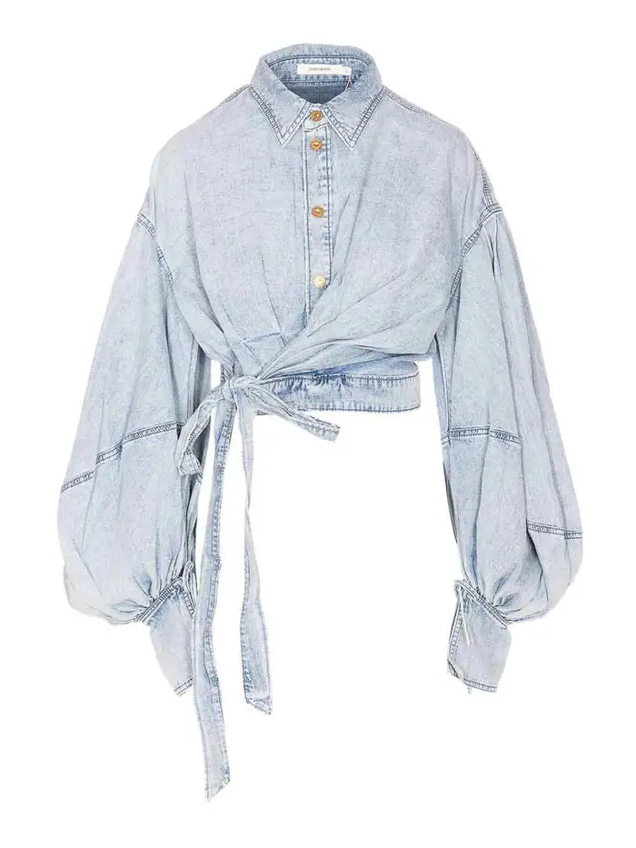Zimmermann Top in denim ribellione Blu