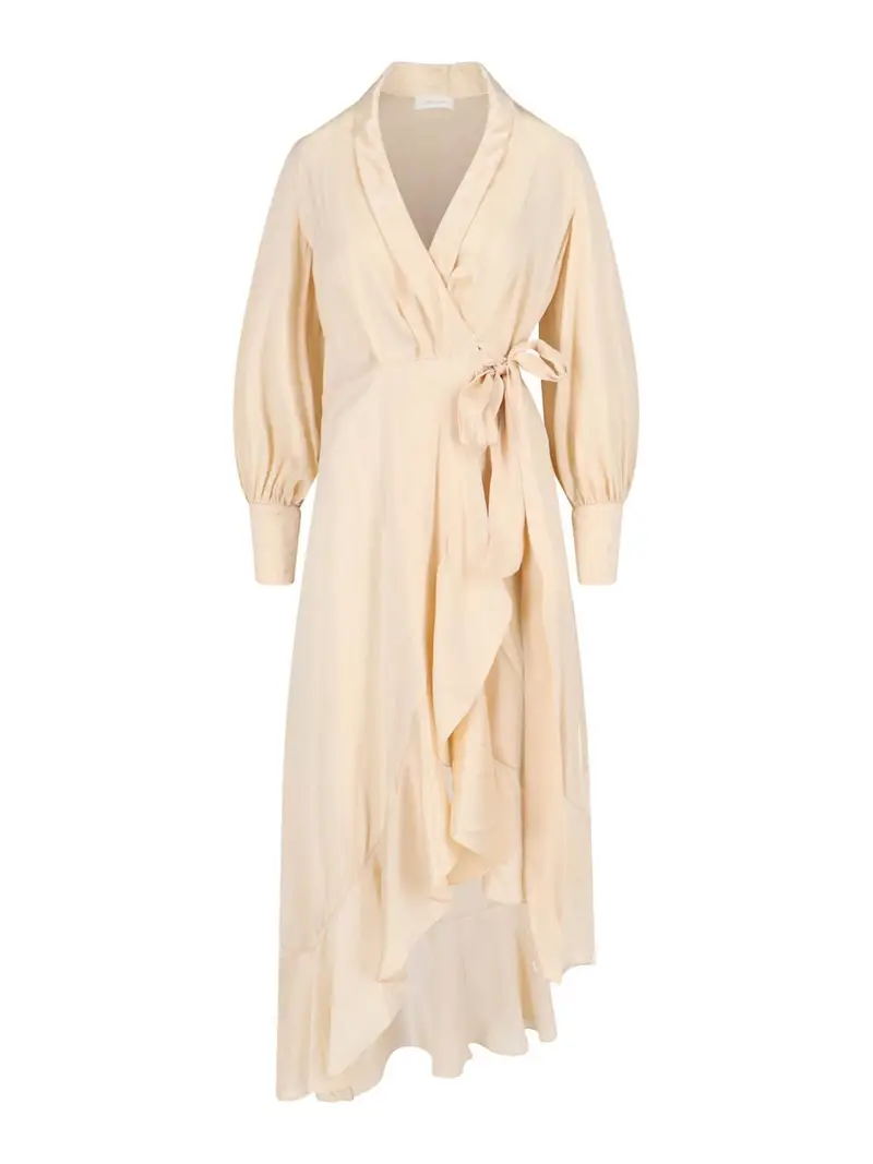 Vestito Midi Asimmetrico Color Carne E Neutri