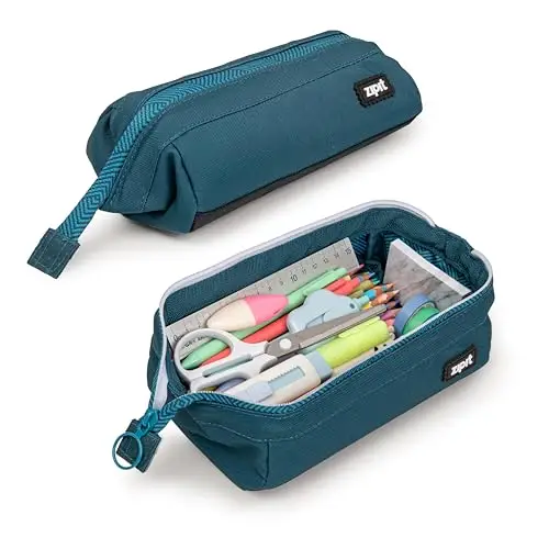 ZIPIT Lenny - Astuccio portapenne, per adulti, apertura ampia con chiusura a cerniera, può contenere fino a 55 penne