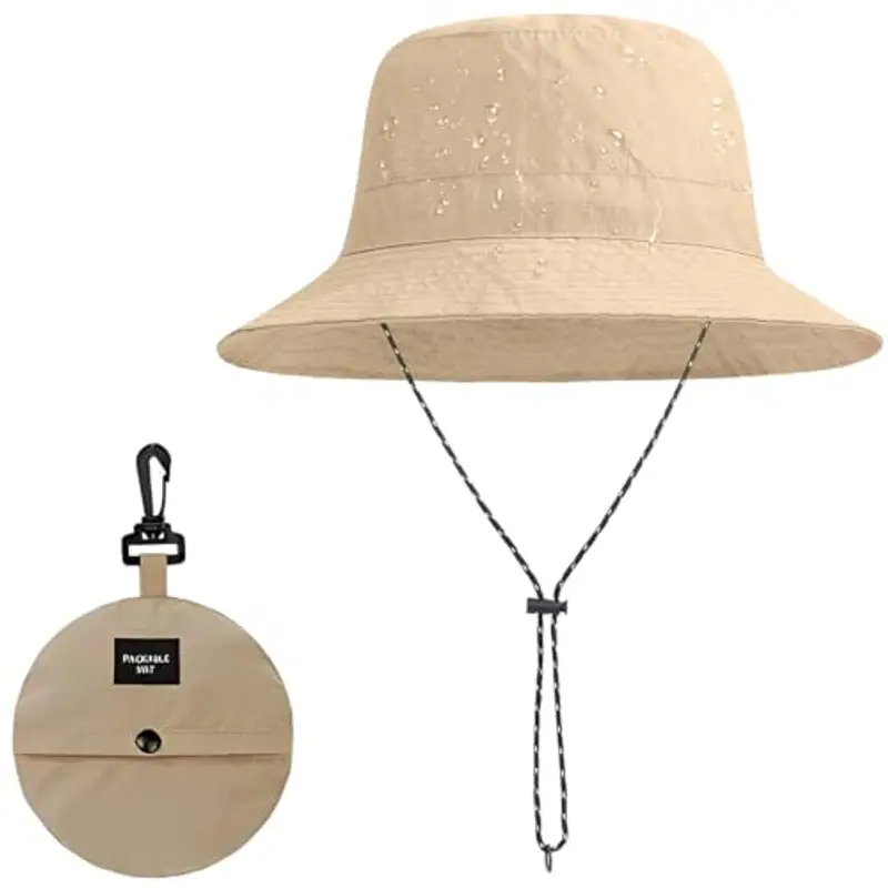 ZKGYUS Cappello da Pescatore Estivo con String - Impermeabile per Donne Uomo Cappello Safari Regolabile Antivento Bucket Hat Cappello da