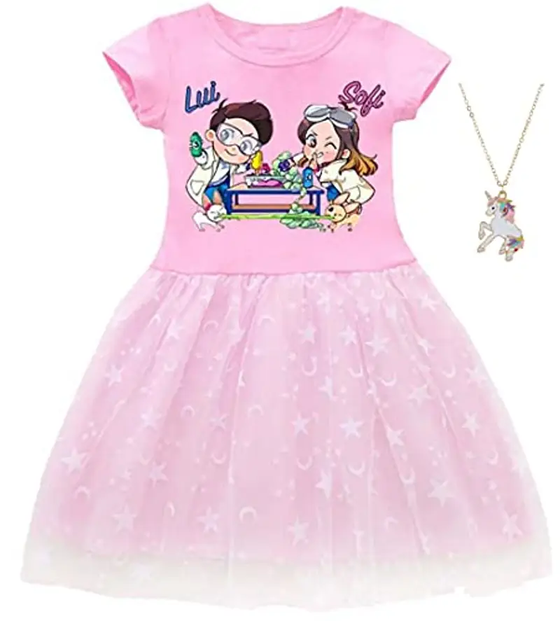 ZKomoL Youtuber Bambina Abbigliamento Vestito Bambina Vestitome Maglietta Bambina (IT, età, 3 Anni, 4 Anni, Regular, Rosa A)