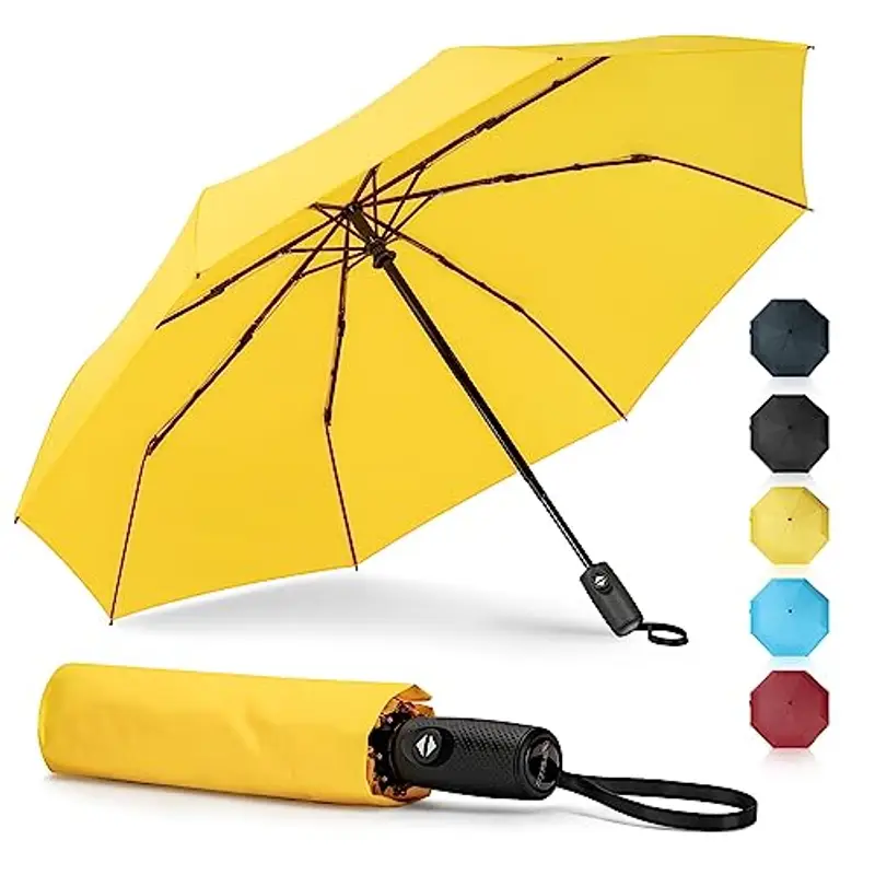 ZOMAKE ombrello pieghevole automatico, 42 pollici ombrello pioggia antivento robusto, ombrello piccolo portatile da viaggio per uomo e