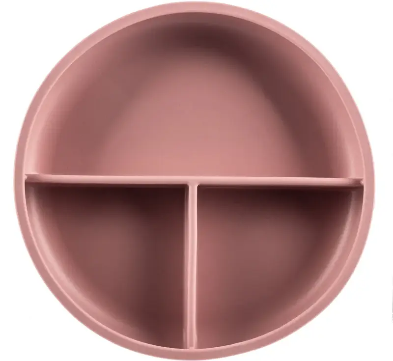 Zopa Silicone piatto diviso con ventosa rosa antico