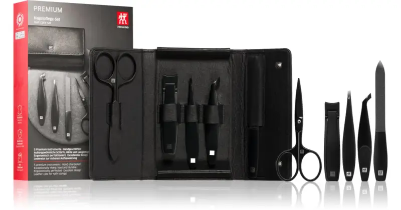 Zwilling Premium nero Set manicure per uomo 5 pezzi